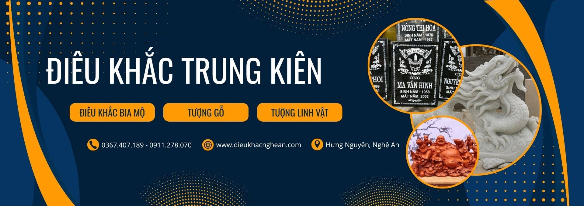 banner điêu khắc tượng gỗ